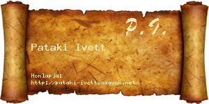 Pataki Ivett névjegykártya